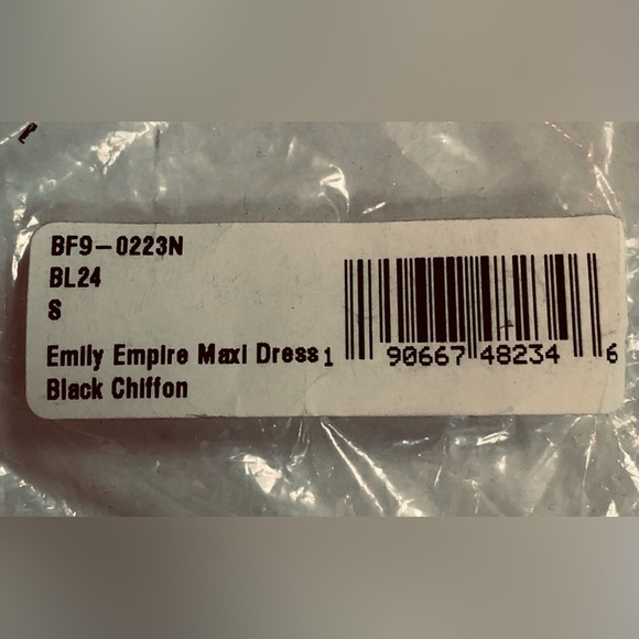 Show Me Your Mumu Bridesmaid NWT Emily Black Chiffon Maxi Dress Size Small - Picture 6 of 6